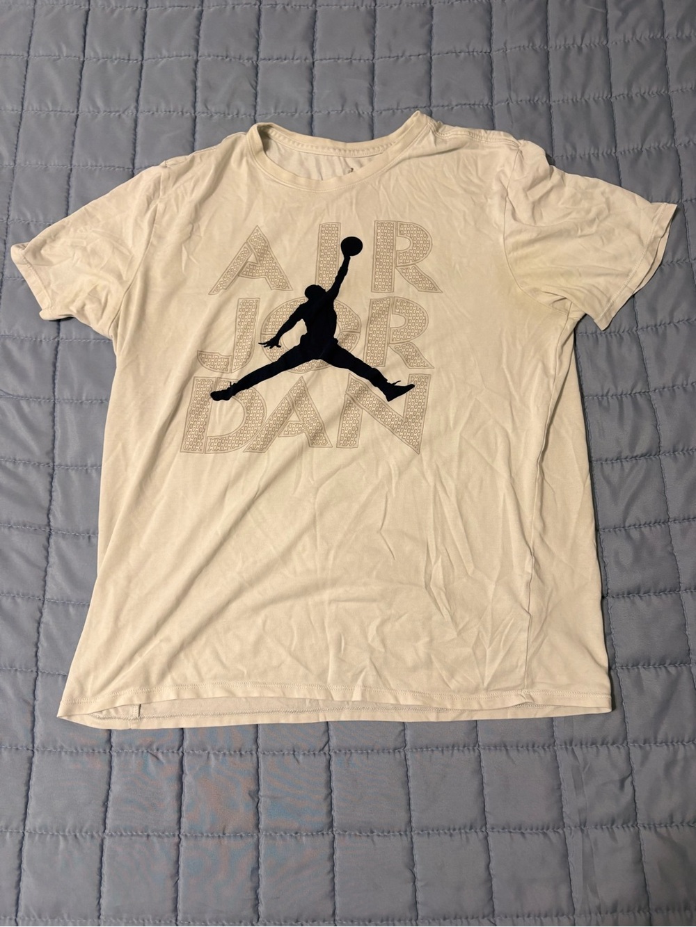 Jordan White Short-Sleeve Tee with Black Jumpman Graphic